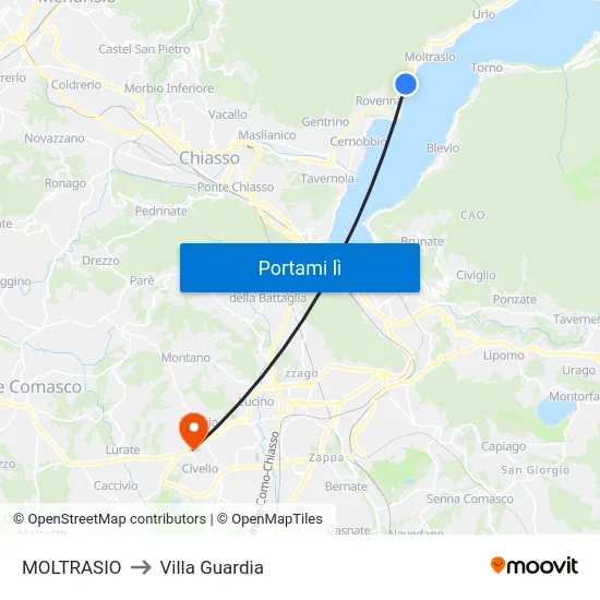 MOLTRASIO to Villa Guardia map