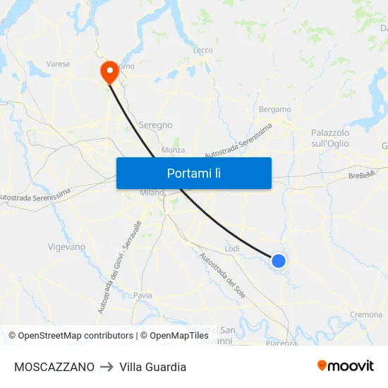 MOSCAZZANO to Villa Guardia map