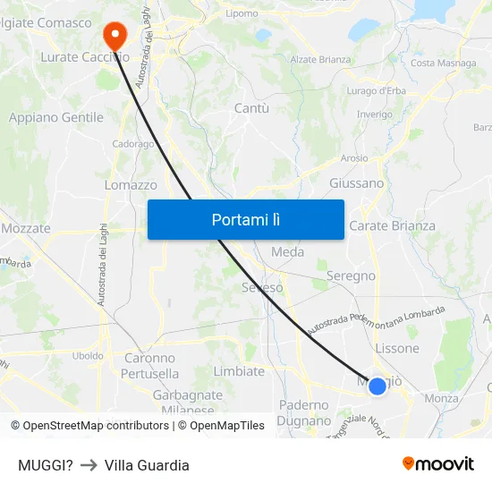MUGGI? to Villa Guardia map