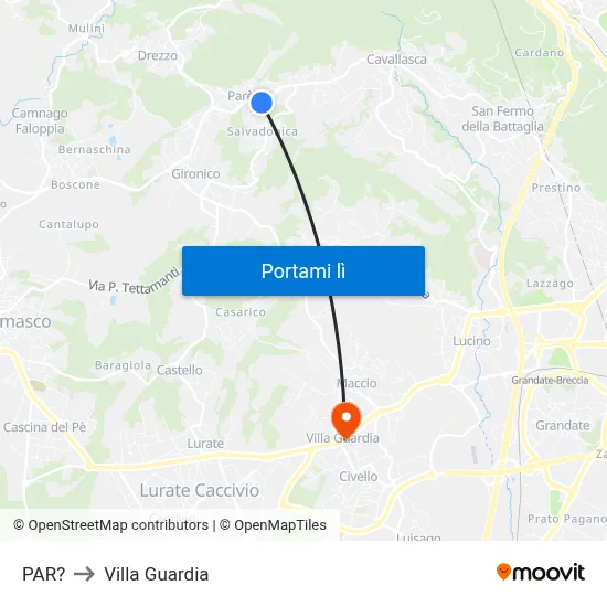 PAR? to Villa Guardia map