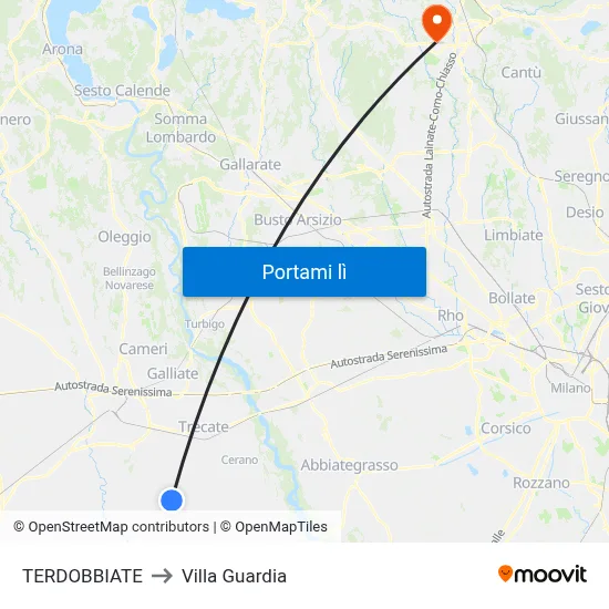 TERDOBBIATE to Villa Guardia map