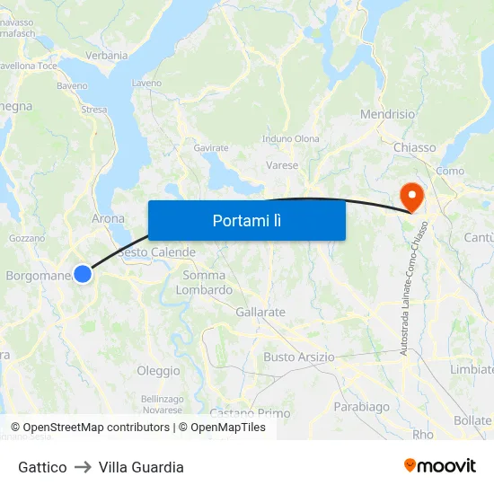 Gattico to Villa Guardia map