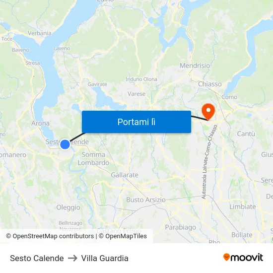 Sesto Calende to Villa Guardia map