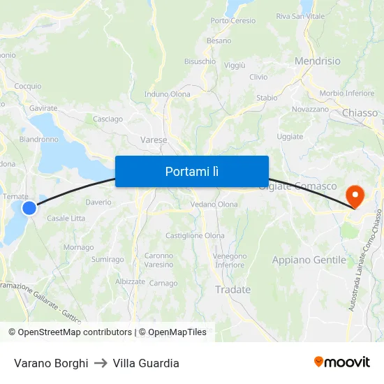 Varano Borghi to Villa Guardia map