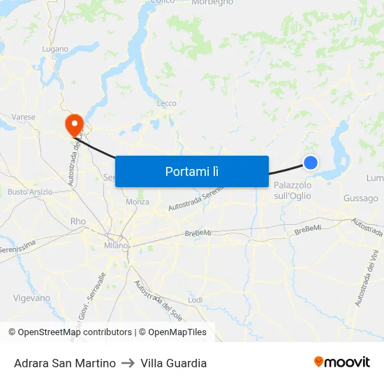 Adrara San Martino to Villa Guardia map