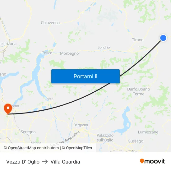 Vezza D' Oglio to Villa Guardia map