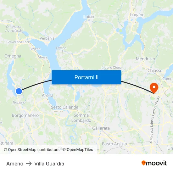 Ameno to Villa Guardia map