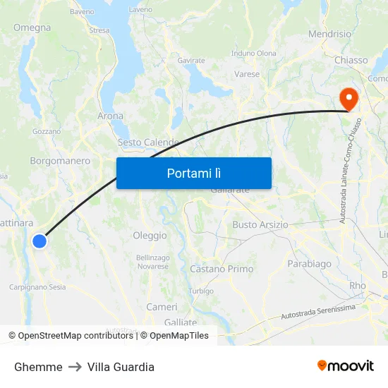 Ghemme to Villa Guardia map