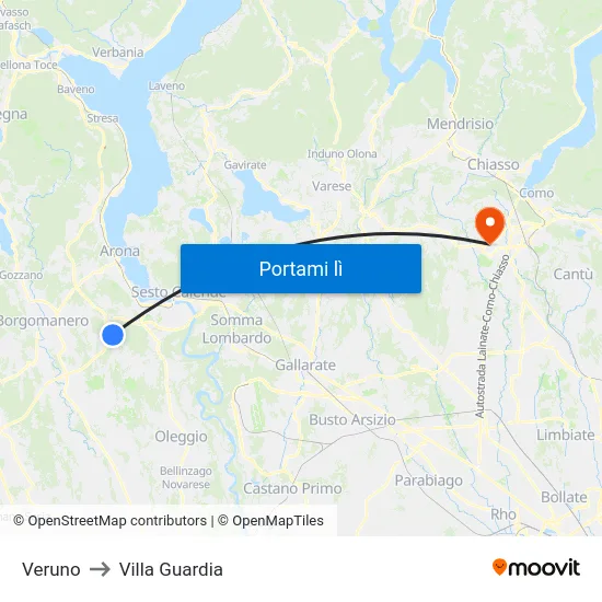 Veruno to Villa Guardia map
