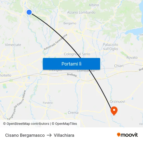 Cisano Bergamasco to Villachiara map