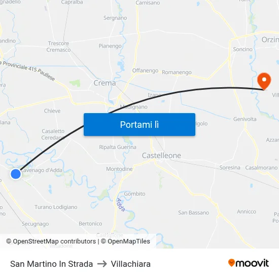 San Martino In Strada to Villachiara map