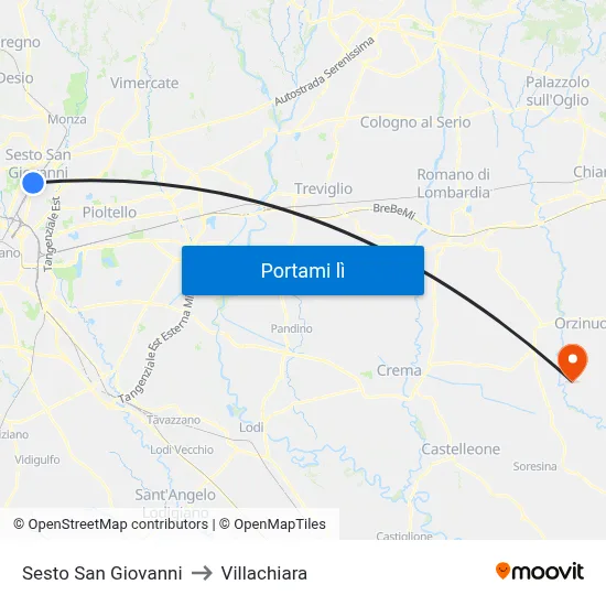 Sesto San Giovanni to Villachiara map