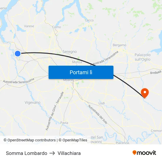 Somma Lombardo to Villachiara map