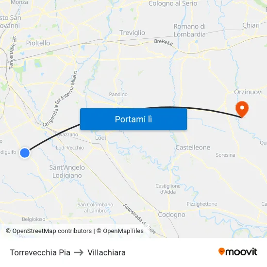 Torrevecchia Pia to Villachiara map