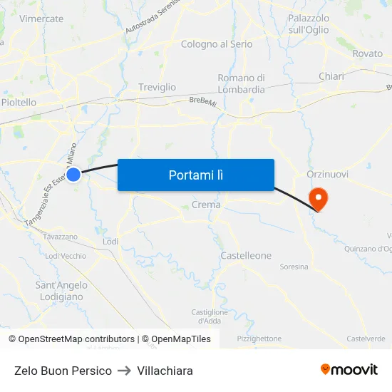 Zelo Buon Persico to Villachiara map