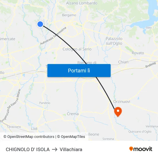 CHIGNOLO D' ISOLA to Villachiara map