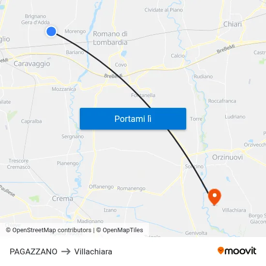 PAGAZZANO to Villachiara map