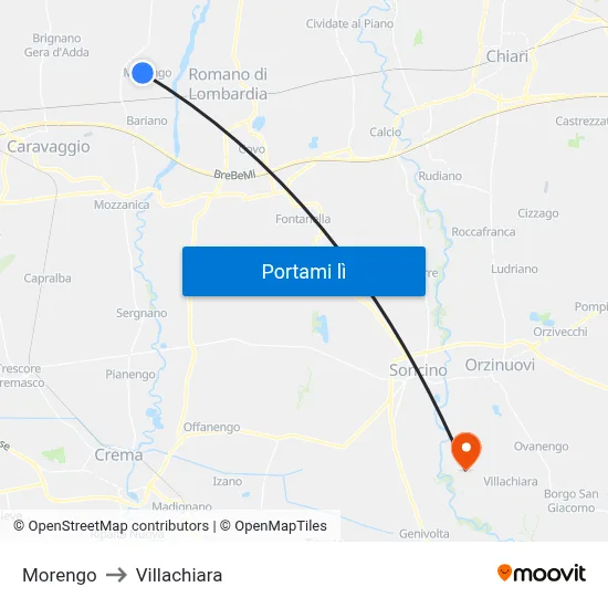 Morengo to Villachiara map