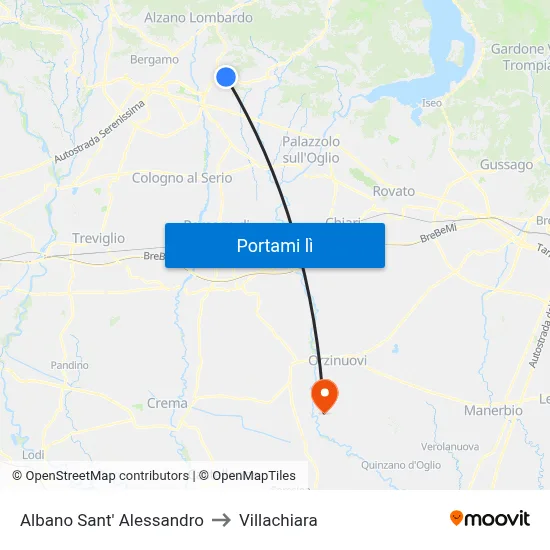 Albano Sant' Alessandro to Villachiara map