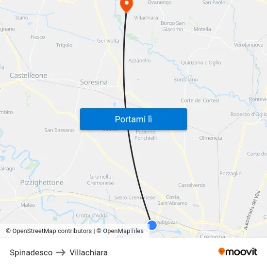 Spinadesco to Villachiara map