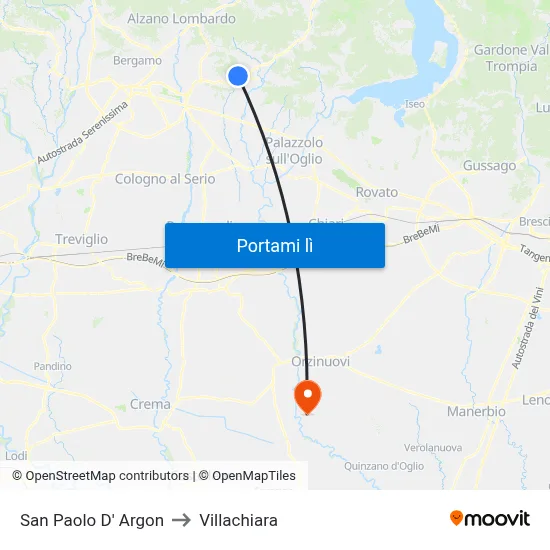 San Paolo D' Argon to Villachiara map