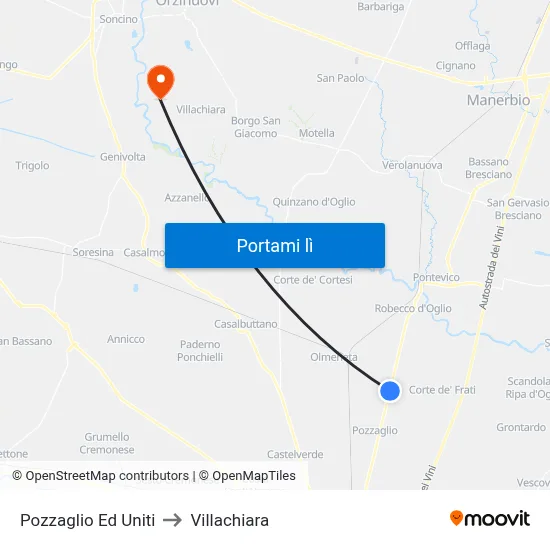 Pozzaglio Ed Uniti to Villachiara map