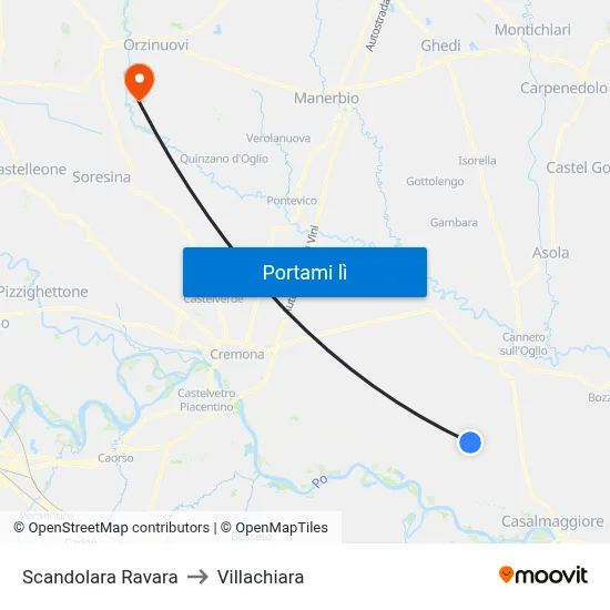 Scandolara Ravara to Villachiara map