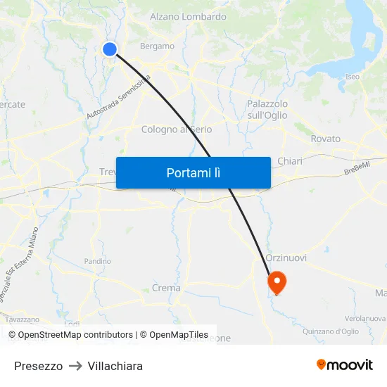 Presezzo to Villachiara map