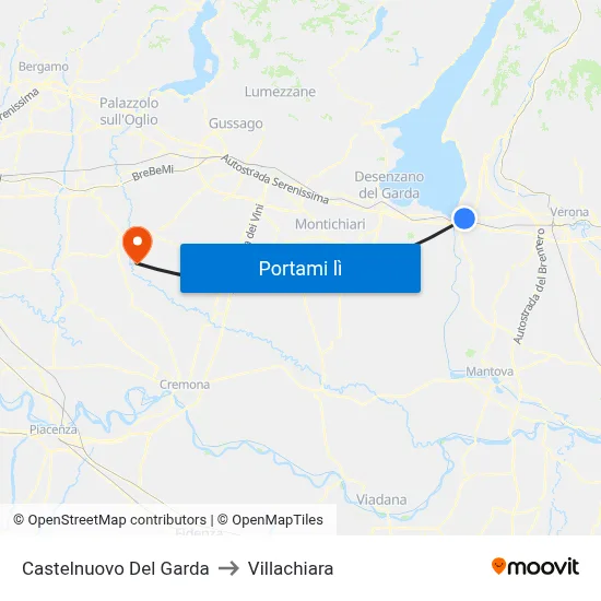 Castelnuovo Del Garda to Villachiara map