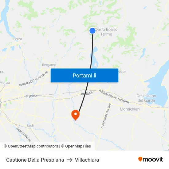 Castione Della Presolana to Villachiara map
