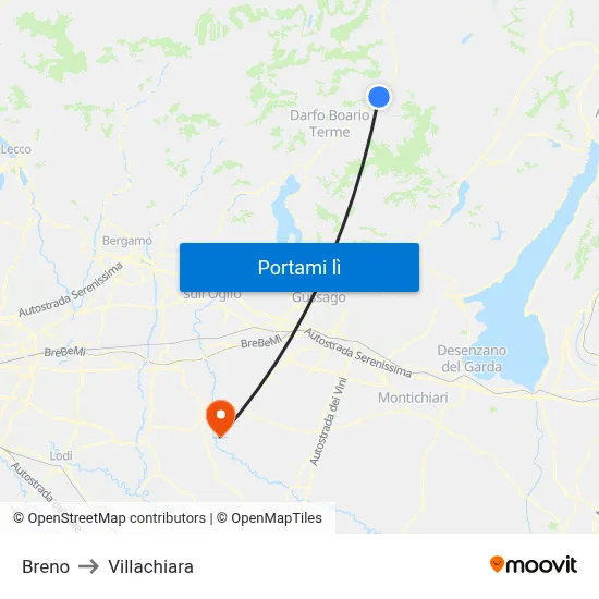 Breno to Villachiara map