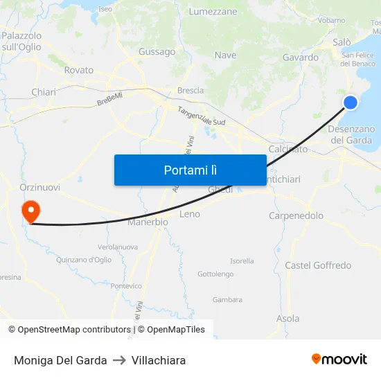 Moniga Del Garda to Villachiara map