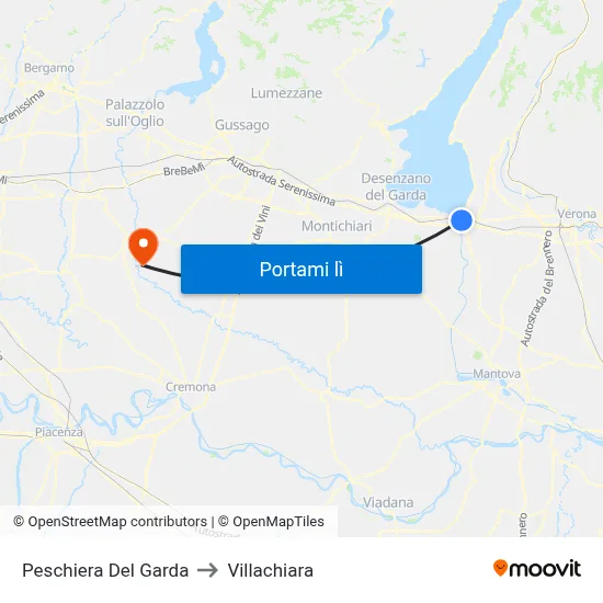 Peschiera Del Garda to Villachiara map