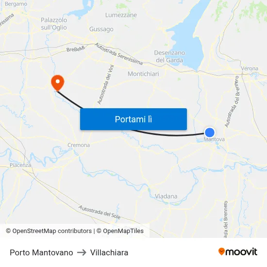 Porto Mantovano to Villachiara map