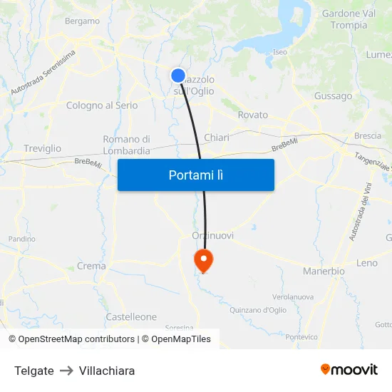 Telgate to Villachiara map