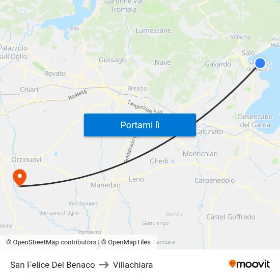 San Felice Del Benaco to Villachiara map