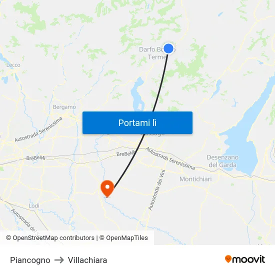 Piancogno to Villachiara map