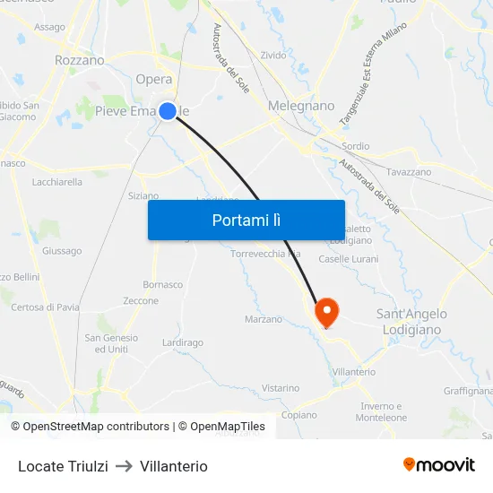 Locate Triulzi to Villanterio map