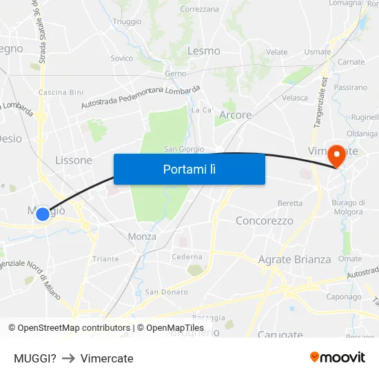 MUGGI? to Vimercate map