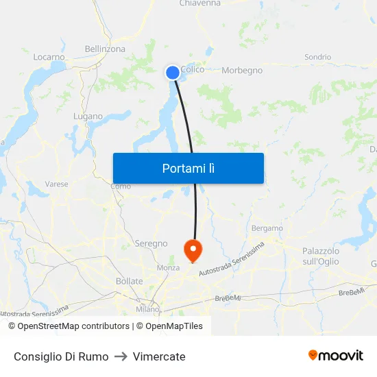 Consiglio Di Rumo to Vimercate map