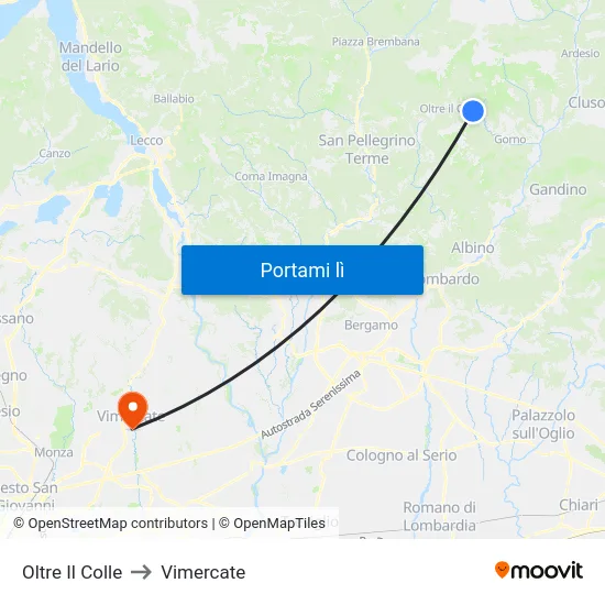 Oltre Il Colle to Vimercate map