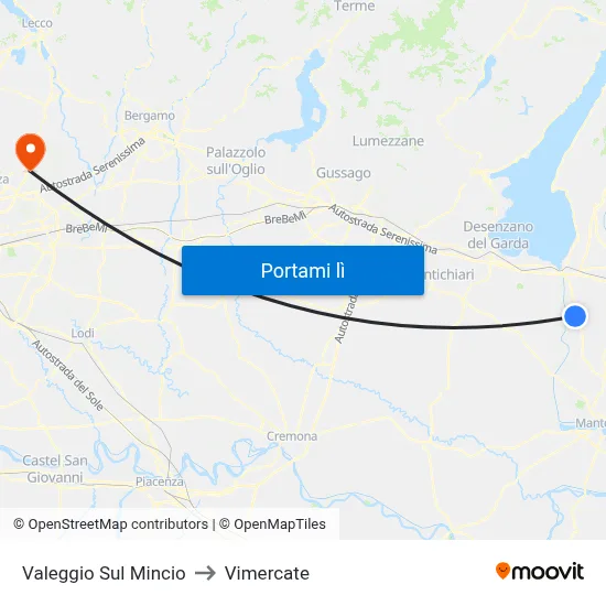 Valeggio Sul Mincio to Vimercate map
