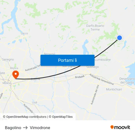 Bagolino to Vimodrone map