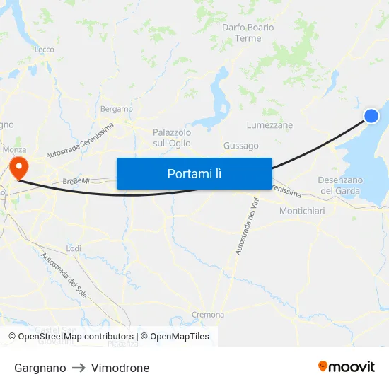 Gargnano to Vimodrone map