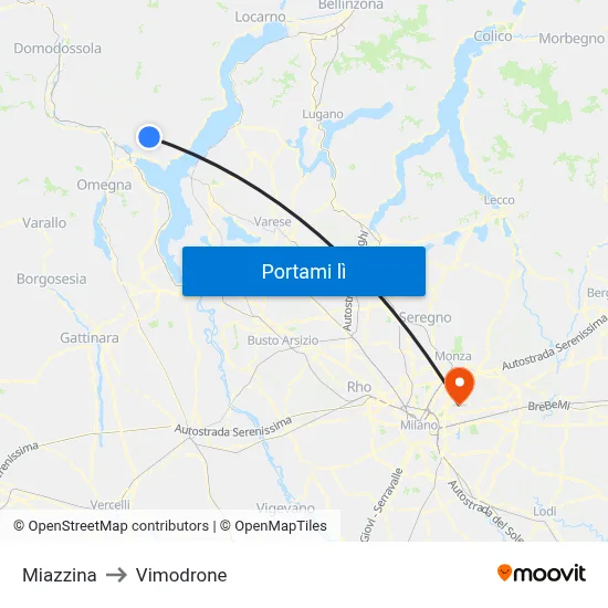 Miazzina to Vimodrone map