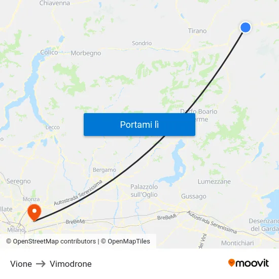 Vione to Vimodrone map