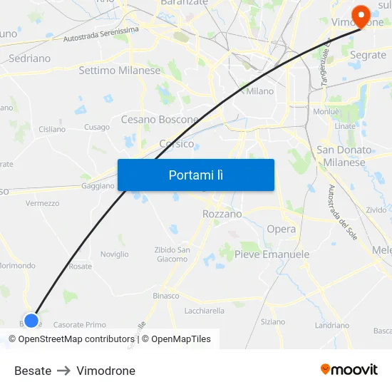 Besate to Vimodrone map