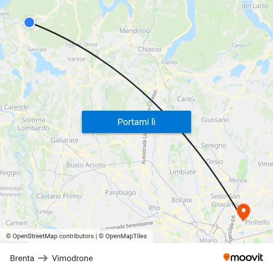 Brenta to Vimodrone map