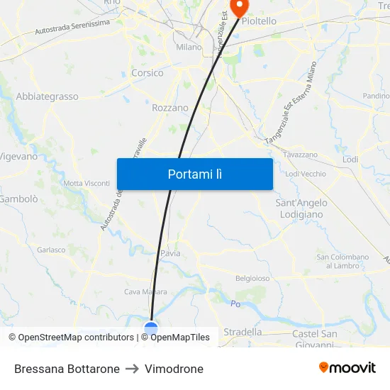 Bressana Bottarone to Vimodrone map