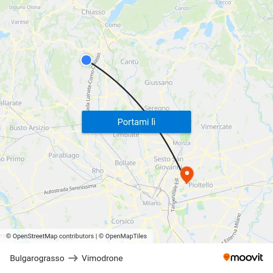 Bulgarograsso to Vimodrone map